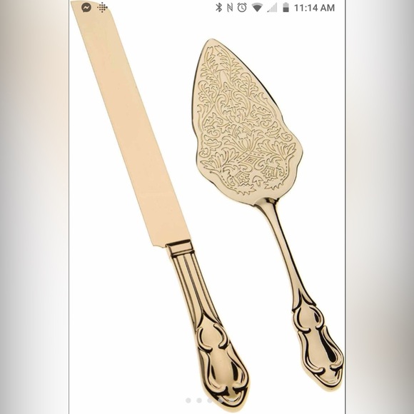 NIB Gold Cake Knife & Server Set for Wedding or Holiday - Picture 3 of 6